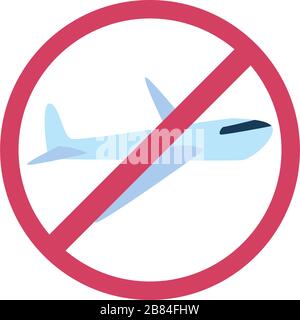 Stop flights. Not travel while sick. Vector sign illustration Stock ...