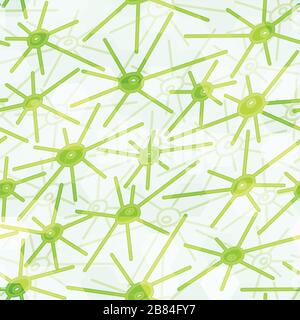 abstract green virus seamless pattern Stock Vector