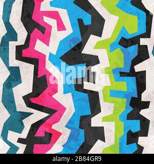 abstract colored geometric grunge seamless pattern Stock Vector