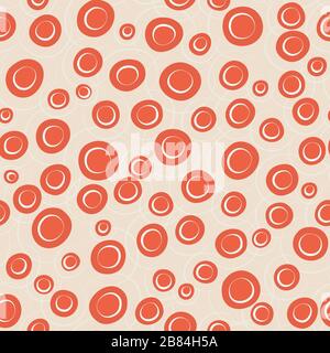abstract red circles seamless pattern Stock Vector