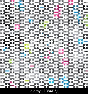 abstract signs colored seamless pattern with grunge effect Stock Vector