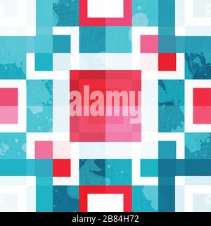 abstract squares seamless texture with grunge effect Stock Vector