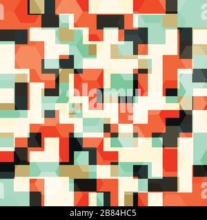 abstract orange squares seamless pattern Stock Vector