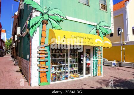 Willemstad, Curacao, Netherlands - December 5, 2019: The shopping in port for gifts and souvenirs from local vendors. Stock Photo
