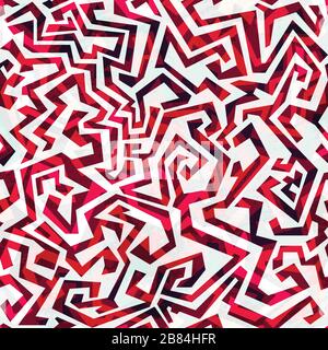 abstract red curves seamless pattern Stock Vector