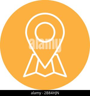 pin pointer location block style icon Stock Vector