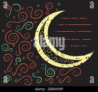 abstract moon, grunge patterns (EPS 10 Transparency) Stock Vector
