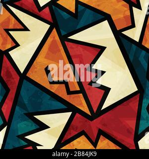 african seamless texture with grunge effect Stock Vector
