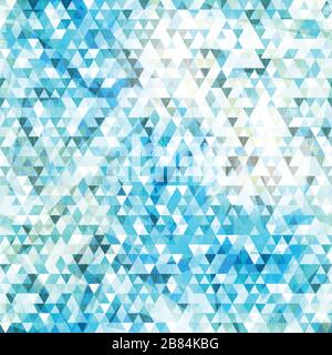 blue triangle seamless texture with grunge effect Stock Vector