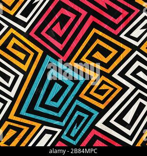 bright color spiral seamless texture with grunge effect Stock Vector
