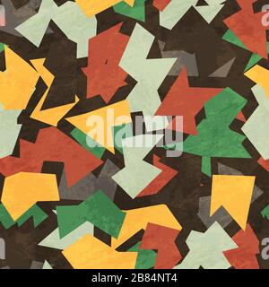 camouflage seamless pattern with grunge effect Stock Vector