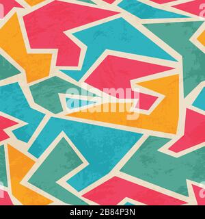 colored mosaic seamless pattern with grunge effect Stock Vector