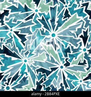 cold color cracks seamless pattern Stock Vector