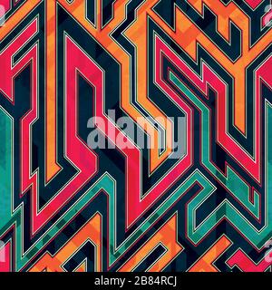 fantastic maze seamless pattern Stock Vector