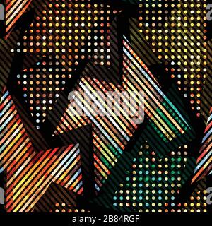 gold color geometric seamless pattern Stock Vector