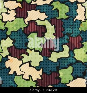 fabric seamless pattern with grunge effect Stock Vector