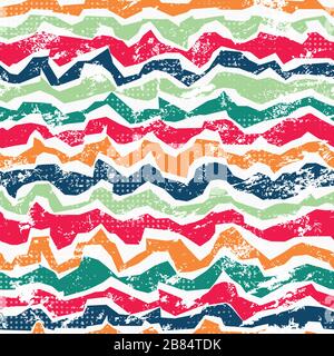 grunge colored cuved lines seamless Stock Vector