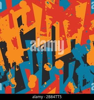 graffiti seamless pattern with blob effect Stock Vector