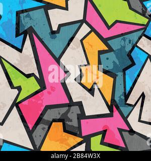 grunge colored graffity seamless pattern Stock Vector