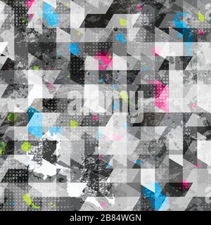 grunge geometric seamless texture Stock Vector