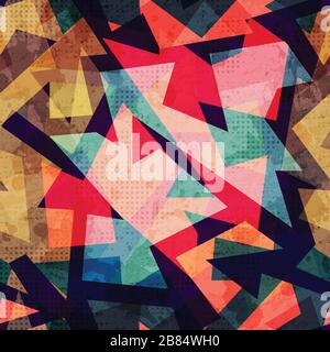 grunge geometric seamless pattern Stock Vector