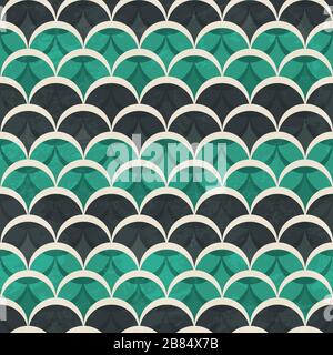 green half circle seamless pattern Stock Vector