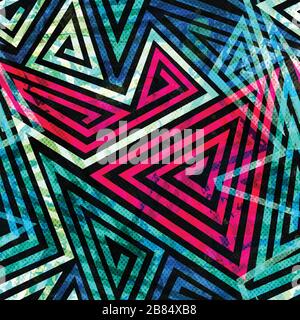 grunge spiral seamless pattern Stock Vector