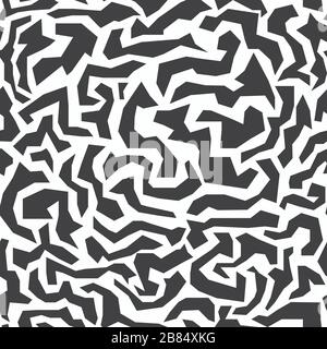 monochrome curved seamless pattern Stock Vector