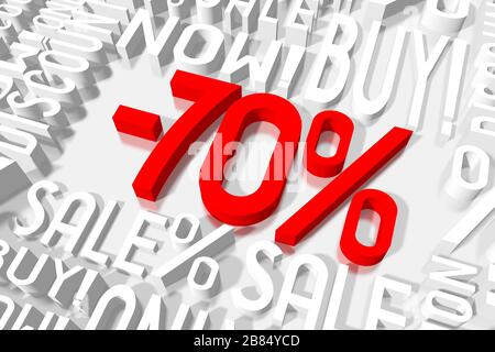 3D sale -70% Stock Photo