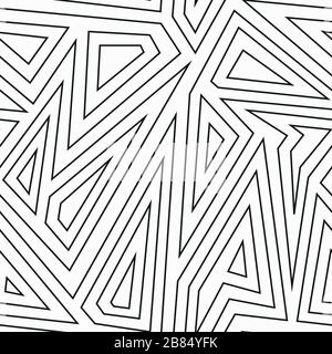 monochrome labyrinth seamless pattern Stock Vector