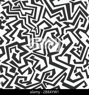 monochrome seamless maze pattern Stock Vector