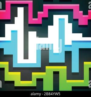 music curve seamless pattern Stock Vector