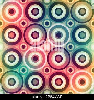 psychedelic color circle seamless pattern Stock Vector
