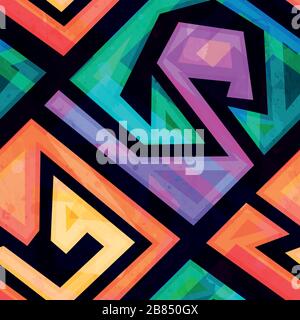 music geometric seamless pattern with grunge effect Stock Vector