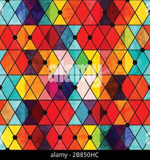 rainbow color mosaic seamless pattern Stock Vector