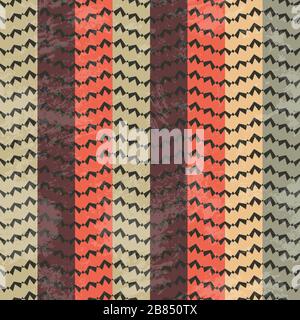 retro curves seamless pattern with grunge effect Stock Vector