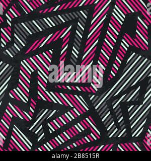 pink tribal geometric seamless pattern Stock Vector