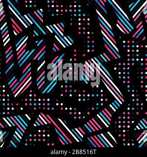 retro neon geometric seamless pattern Stock Vector