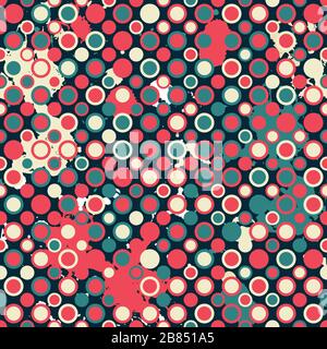 red circless seamless pattern with blob effect Stock Vector