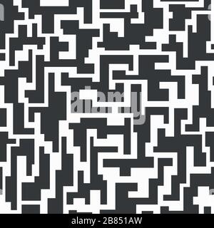 monochrome tech seamless pattern Stock Vector
