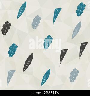 retro feathers seamless with paper and grunge effects Stock Vector