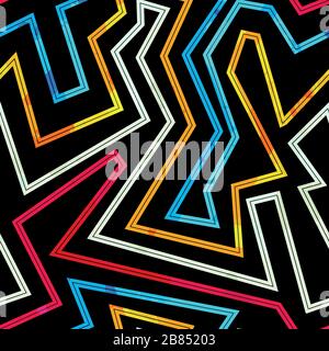 neon stripes seamless pattern Stock Vector