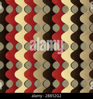 retro waves seamless pattern with grunge effect Stock Vector