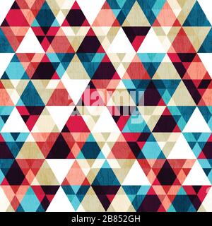 retro triangle seamless texture with wood effect Stock Vector