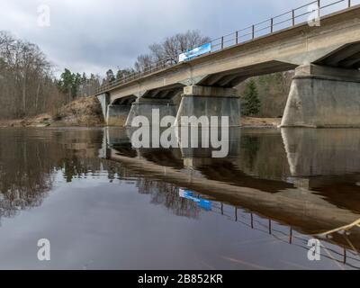 Concrete bridge, built in 1909. Reinforced concrete bridge across the ...