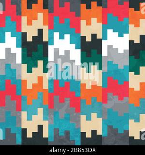 retro pixels seamless pattern Stock Vector