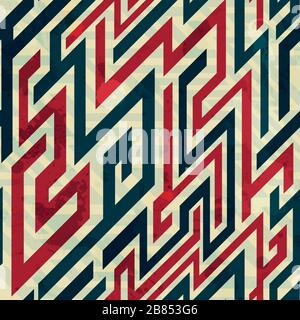 retro lines seamless pattern with grunge effect Stock Vector