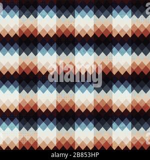 retro zigzags seamless with grunge effect Stock Vector