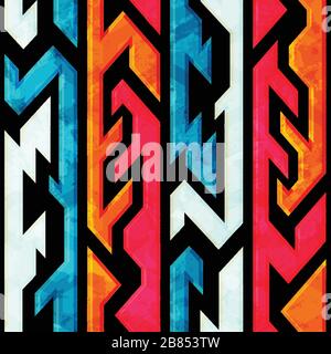 bright graffiti seamless pattern with grunge effect Stock Vector