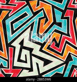 bright labyrinth seamless pattern Stock Vector